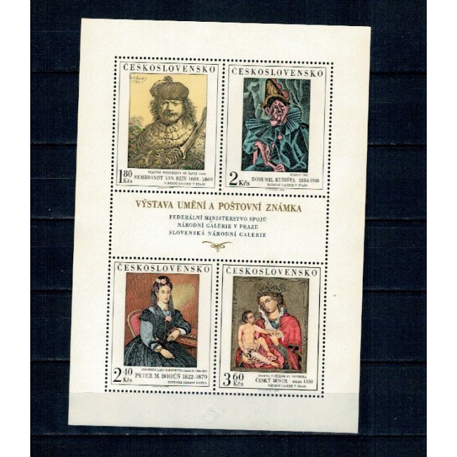 Cehoslovacia 1973 - Picturi, arta, minicoala neuzata