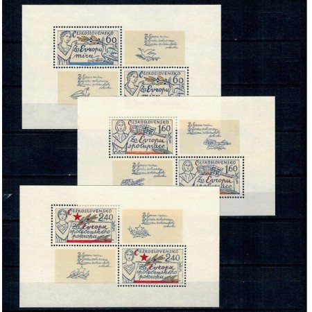 Cehoslovacia 1977 - Colaborarea Europeana, serie blocuri neuzate