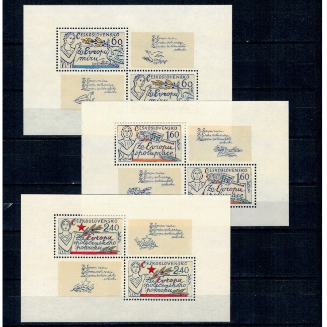Cehoslovacia 1977 - Colaborarea Europeana, serie blocuri neuzate
