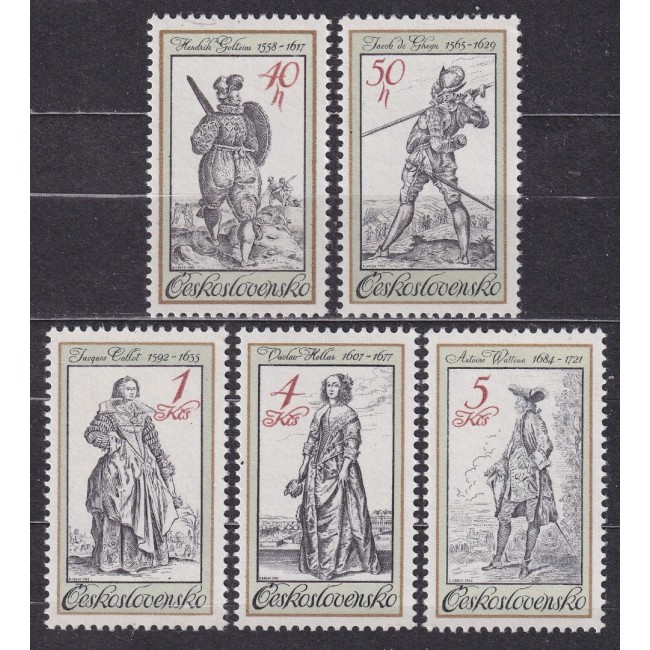 Cehoslovacia 1983 - Costume pe gravuri de epoca, serie neuzata
