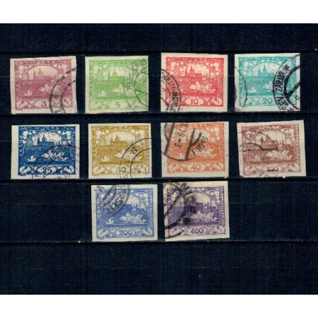 Cehoslovacia 1918 - Uzuale, Castelul Hradcany, serie nedantelata stampilata