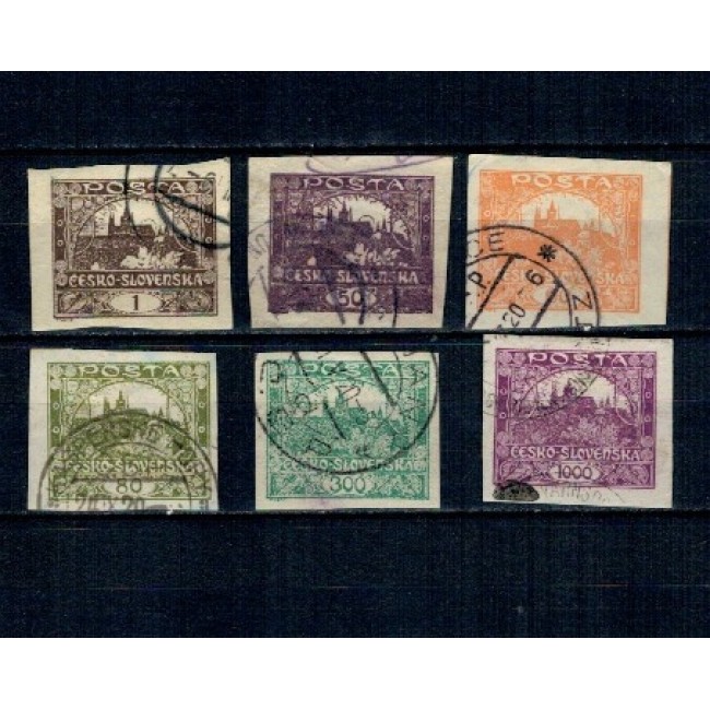 Cehoslovacia 1919 - Uzuale, Castelul Hradcany, serie nedantelata stampilata