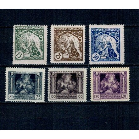 Cehoslovacia 1919 - Legionari, uzuale, serie dantelata nestampilata cu sarniere