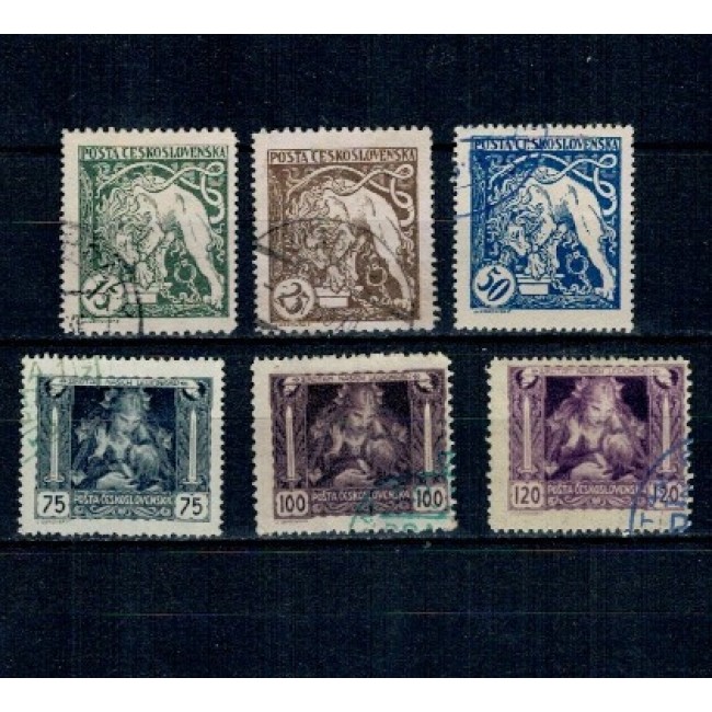 Cehoslovacia 1919 - Legionari, uzuale, serie dantelata stampilata