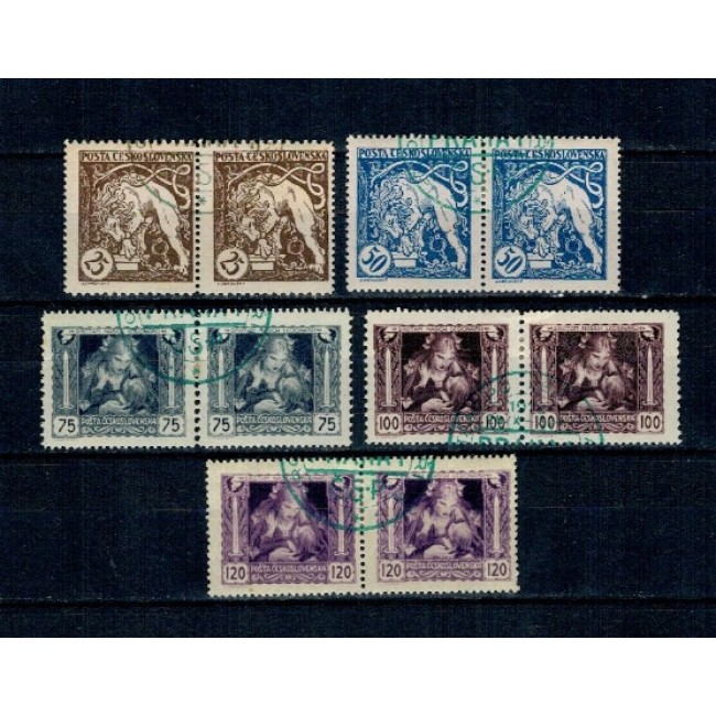 Cehoslovacia 1919 - Legionari, uzuale, perechi stampilate