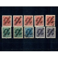 Cehoslovacia 1919 - Supratipar pe Austria, Carol I, set mărci stampilate si neștampilate