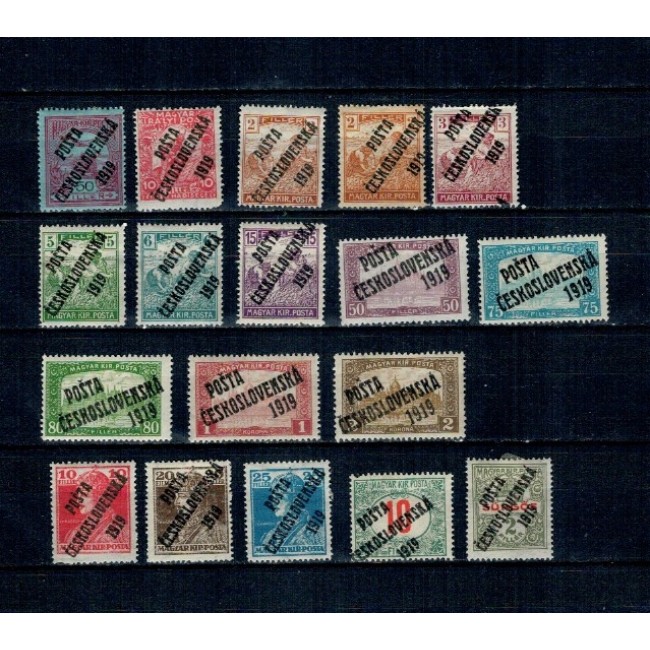 Cehoslovacia 1919 - Supratipar pe Ungaria, lot marci nestampilate, cu sarniere