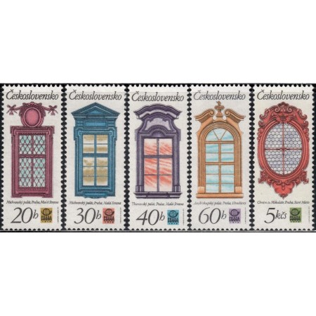 Cehoslovacia 1977 - Ferestre, Expo Praga, serie neuzata