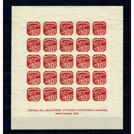 Cehoslovacia 1937 - Expo Bratislava, minicoala nestampilata, cu sarniere