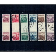 Cehoslovacia 1936 - Uzuale, vederi, perechi verticale cu punte, stampilate