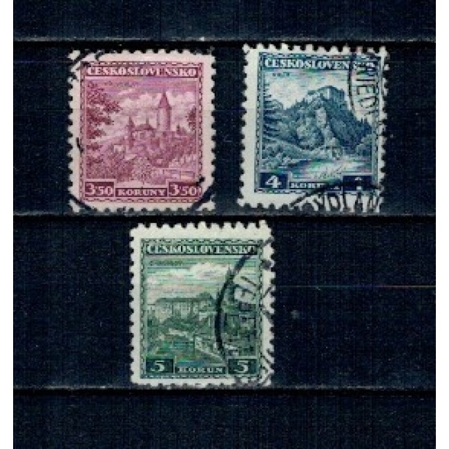 Cehoslovacia 1932 - Vederi, uzuale, serie stampilata