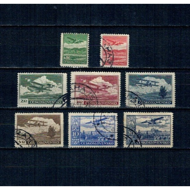 Cehoslovacia 1930 - Posta aeriana, vederi, serie stampilata