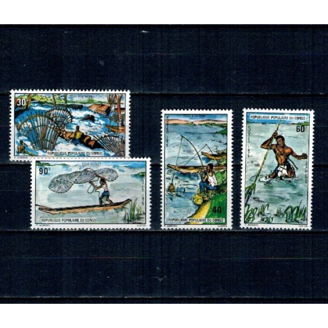 Congo 1975 - Pescuit traditional, serie neuzata