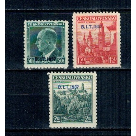 Cehoslovacia 1937 - Federația Internaționala a Scriitorilor, supratipar, serie neuzata