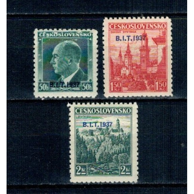 Cehoslovacia 1937 - Federația Internaționala a Scriitorilor, supratipar, serie neuzata