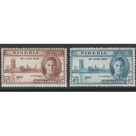 Nigeria 1946 - Victoria, serie neștampilata cu sarniere