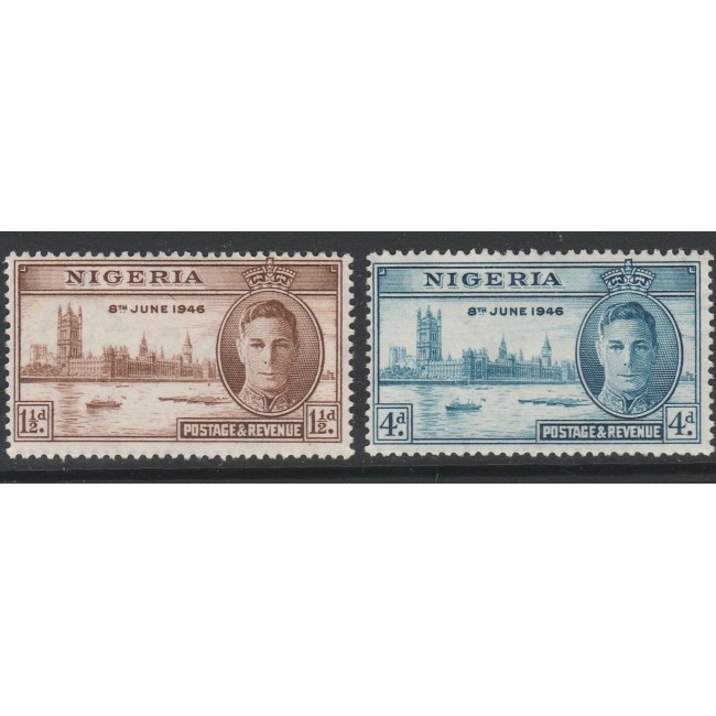 Nigeria 1946 - Victoria, serie neștampilata cu sarniere