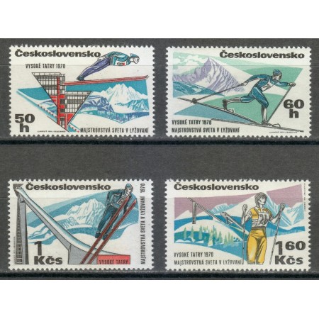 Cehoslovacia 1970 - Schi nordic, sport, serie neuzata