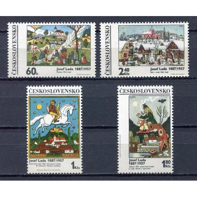 Cehoslovacia 1970 - Picturi Jozef Lada, arta, serie neuzata