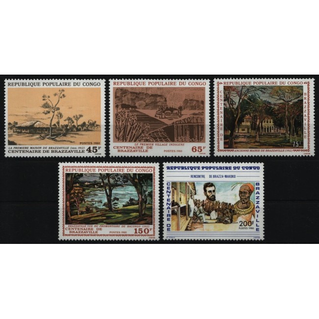 Congo 1980 - Centenarul Brazzaville, arta, serie neuzata