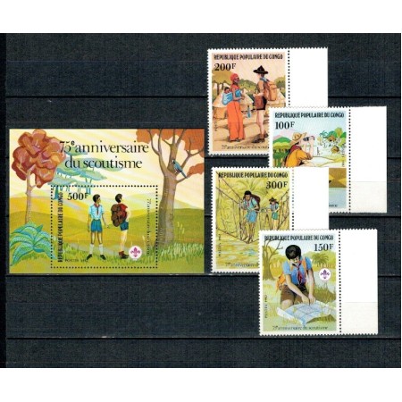 Congo 1982 - Cercetași, serie si colita neuzata