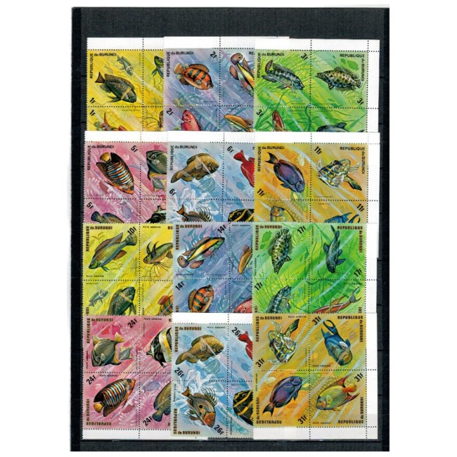 Burundi 1974 - Pești, fauna, serie neuzata cu Posta Aeriana