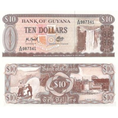 Guyana 1966-1992 - 10 dollars UNC