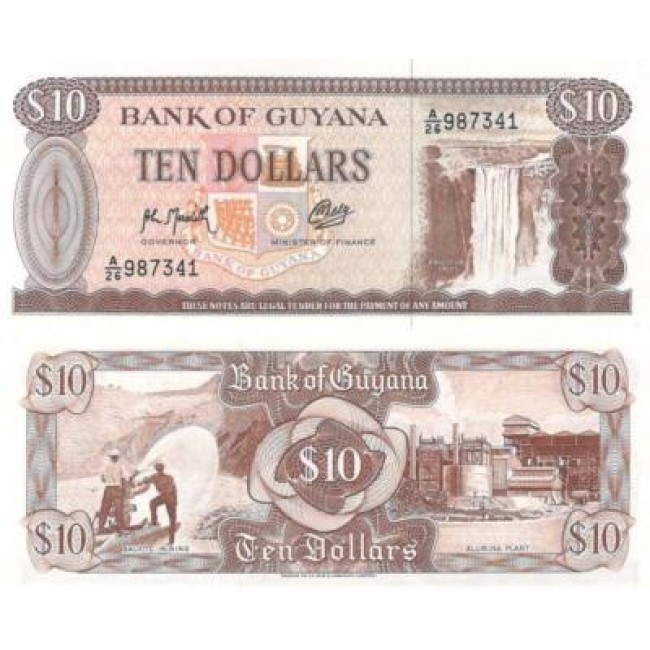 Guyana 1966-1992 - 10 dollars UNC