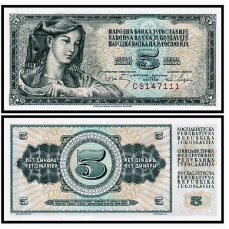 Iugoslavia 1968 - 5 dinara UNC