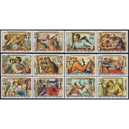 Burundi 1975 - Pictura, arta, Michelangelo, cu suprataxa, serie neuzata