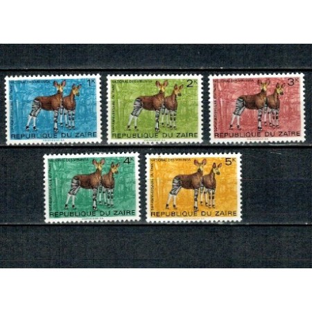 Zaire 1975 - Fauna, Parcul National Virunga, serie neuzata