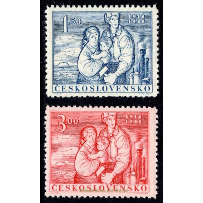 Cehoslovacia 1948 - Aniversarea Republicii, serie neuzata