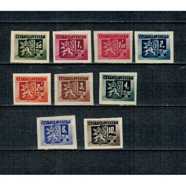 Cehoslovacia 1945 - Uzuale, stema, serie neuzata