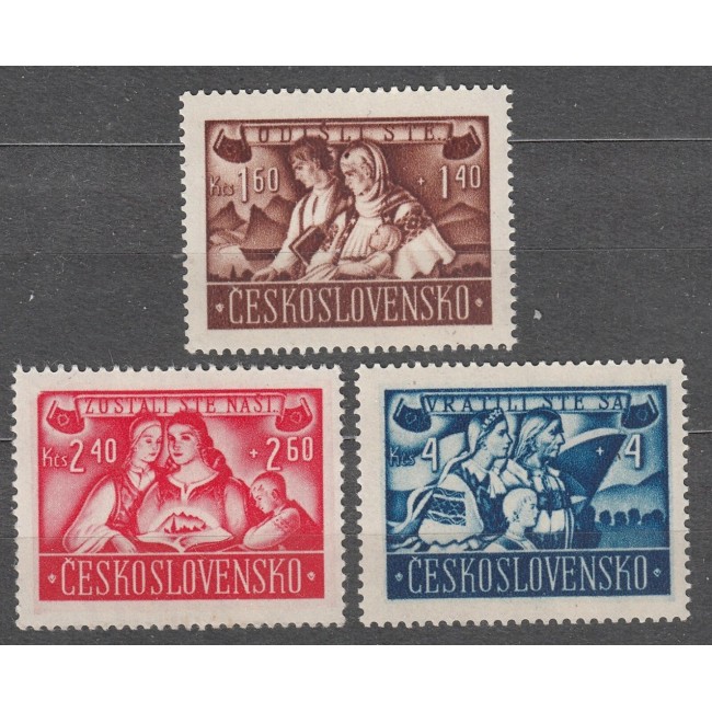 Cehoslovacia 1946 - Repatrierea slovacilor din Ungaria, serie neuzata