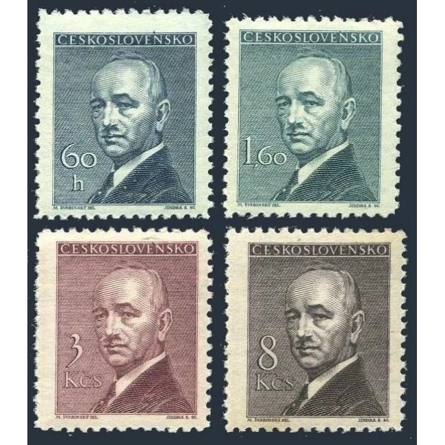 Cehoslovacia 1946 - Președintele Benes, personalități, serie neuzata