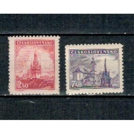 Cehoslovacia 1946 - Clădiri, uzuale, serie neuzata