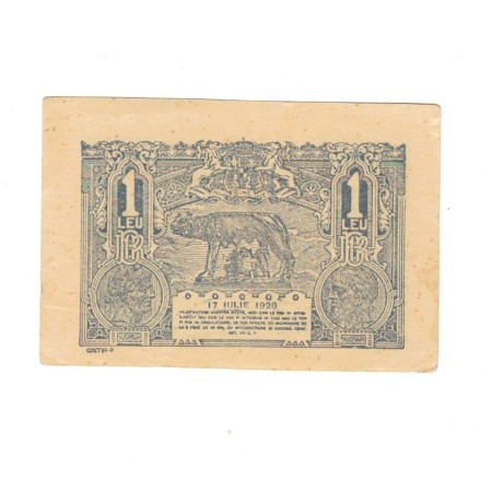 Romania 1920 - 1 leu, aproape necirculata