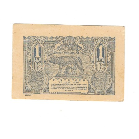 Romania 1920 - 1 leu, aproape necirculata