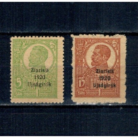 1920 - Ziaristi, 5bani, 15bani, pe hârtie de război, neștampilate