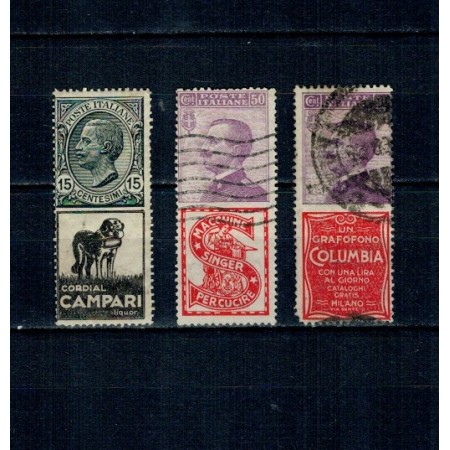 Italia 1908/1919 - Lot mărci cu viniete de reclama