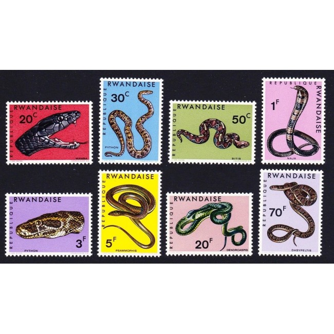 Rwanda 1967 - Șerpi, fauna, serie neuzata