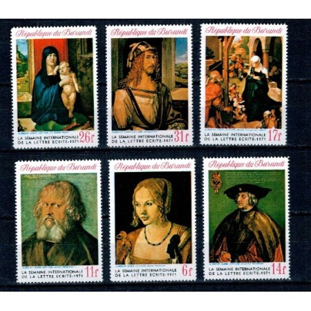 Burundi 1971 - Picturi, arta, săptămâna scrisorii, serie neuzata