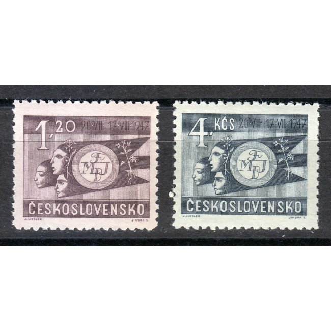 Cehoslovacia 1947 - Festivalul studentesc, serie neuzata