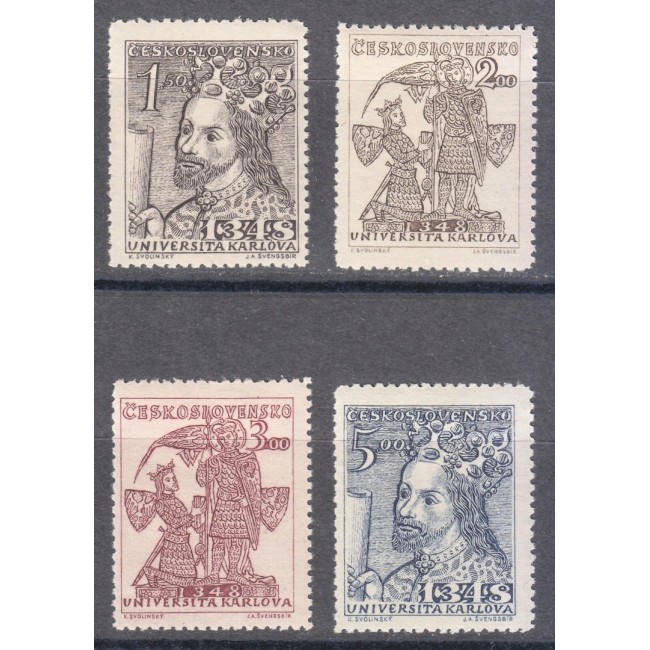 Cehoslovacia 1948 - Universitatea din Praga, serie neuzata