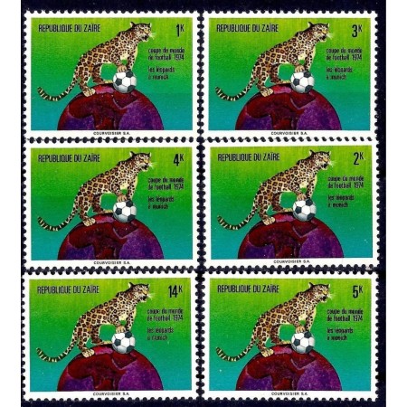 Zaire 1974 - Campionatul Mondial de Fotbal, leopard, serie neuzata
