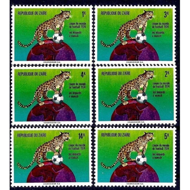 Zaire 1974 - Campionatul Mondial de Fotbal, leopard, serie neuzata