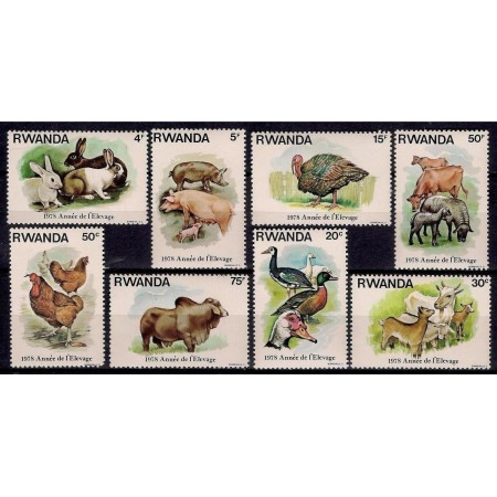 Rwanda 1978 - Animale domestice, serie neuzata