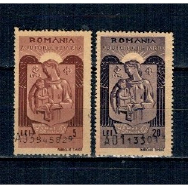 1942 - Ajutorul de iarna, 5Lei, 20Lei, timbre fiscale
