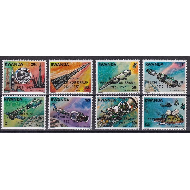 Rwanda 1977 - Cosmonautica, supratipar W. von Braun, serie neuzata