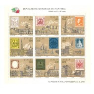 Italia 1985 - Expo filatelic, timbru pe timbru, minicoala neuzata